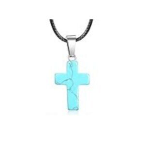 Cross Gemstone Pendant Charms Cross Quartz Crystal Charms for Necklace Earrings